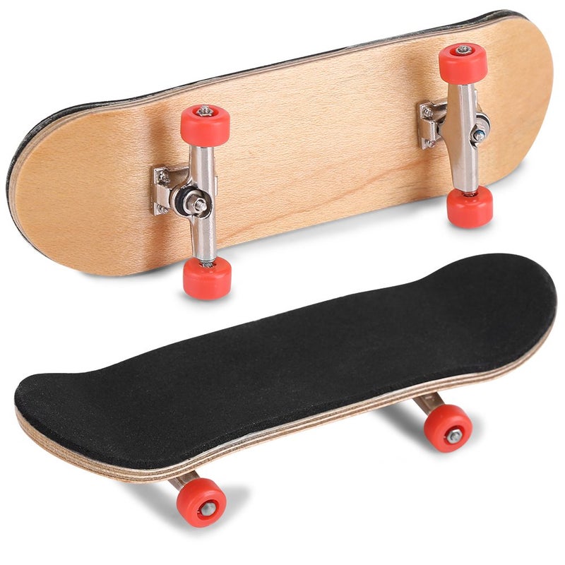 Raguso 1Pc Maple Wooden Alloy Fingerboard Finger Skateboards Mini Fingerboard with Soft Pad Bearing Wheels and Box Reduce Pressure Kids Gifts(Red) - Image 5